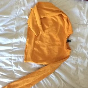 Yellow long sleeve cropped sweatshirt